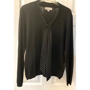 Carolyn Taylor Large L petite Top RHINESTONES TIE HOLIDAY,Cruise, Cocktail party